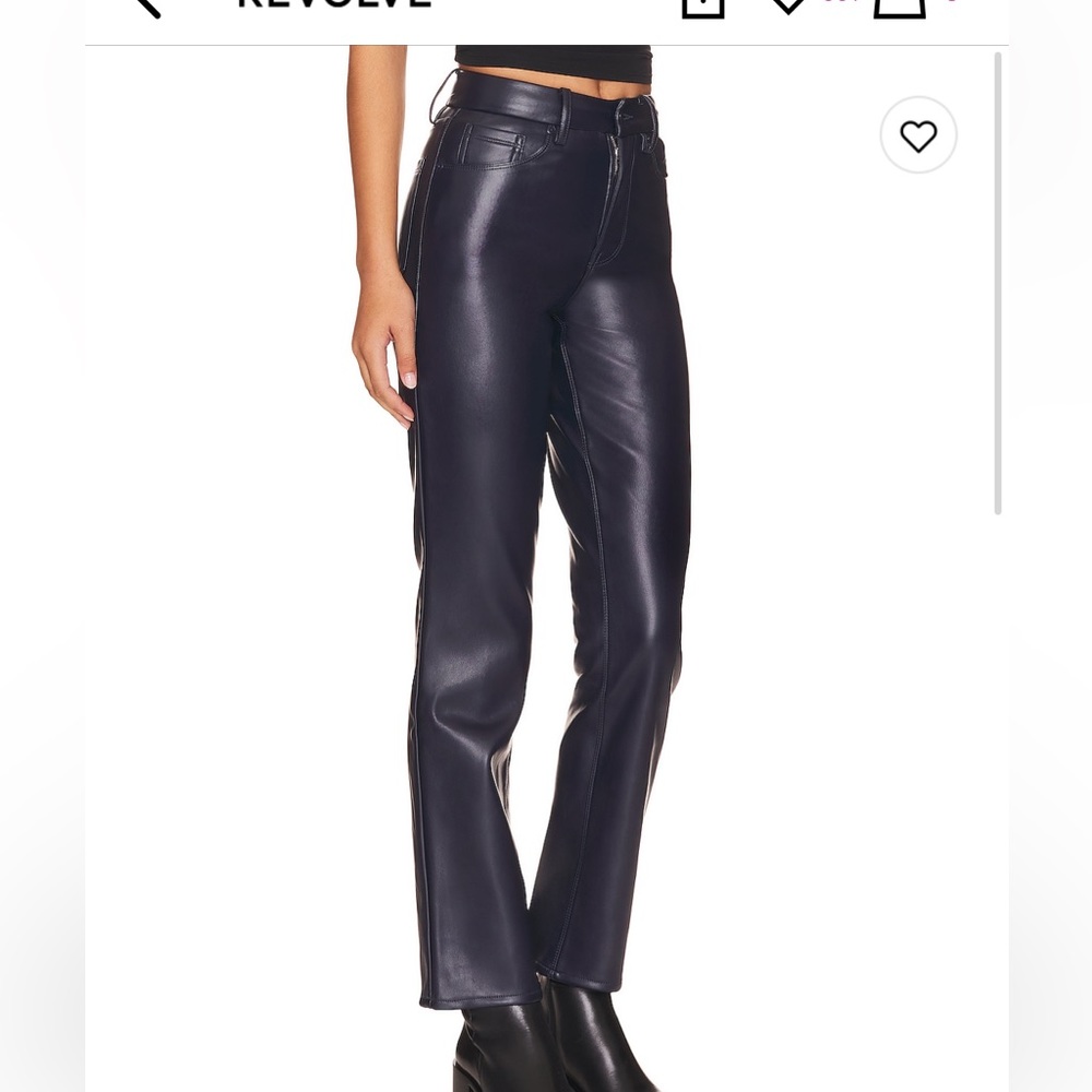 NWT Good American Better Than Leather Good Icon Pant Ink Blue